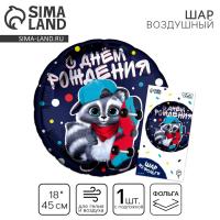 Воздушный  шар фольгированный 18" «С ДР енотик» круг